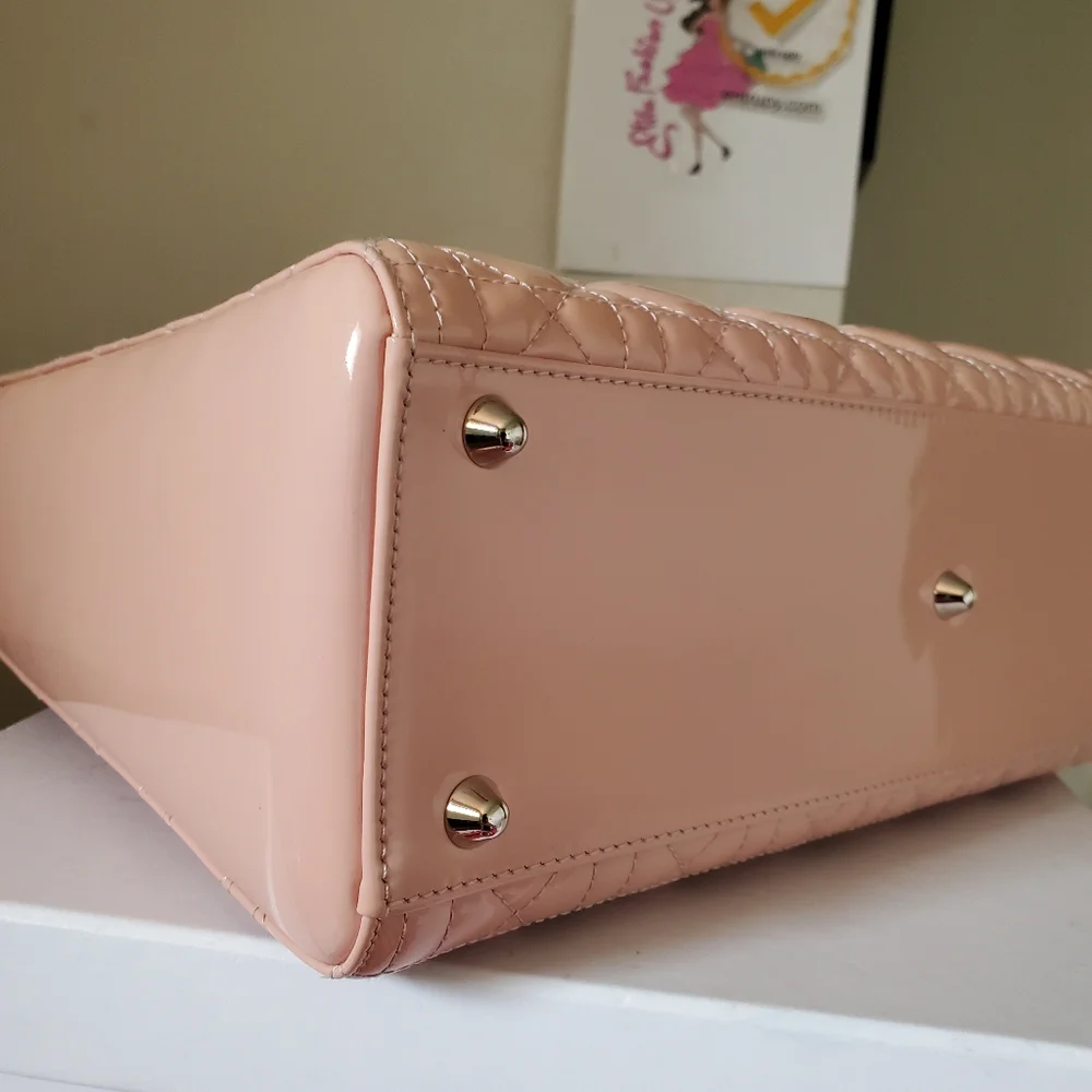 Lady Dior pink patent silver hard ware large bag - Picture 8 of 14